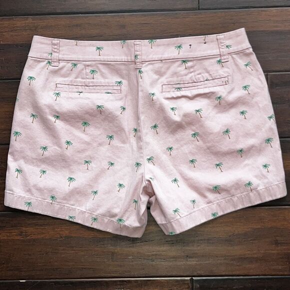 J Crew Shorts Womens 10 Pink Preppy Pocket Chino Ladies Casual Palm Tree 🌴 - Picture 2 of 6